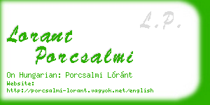 lorant porcsalmi business card