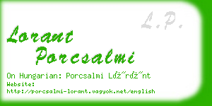 lorant porcsalmi business card